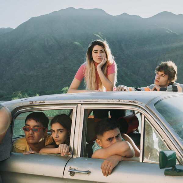 Director PAULA MARTEL and FIRST WE TAKE ANILLACO teenage cast in Belen Catamarca province 1