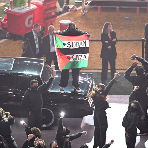 Kendrick Superbowl Halftime Show protester Sudan Gaza