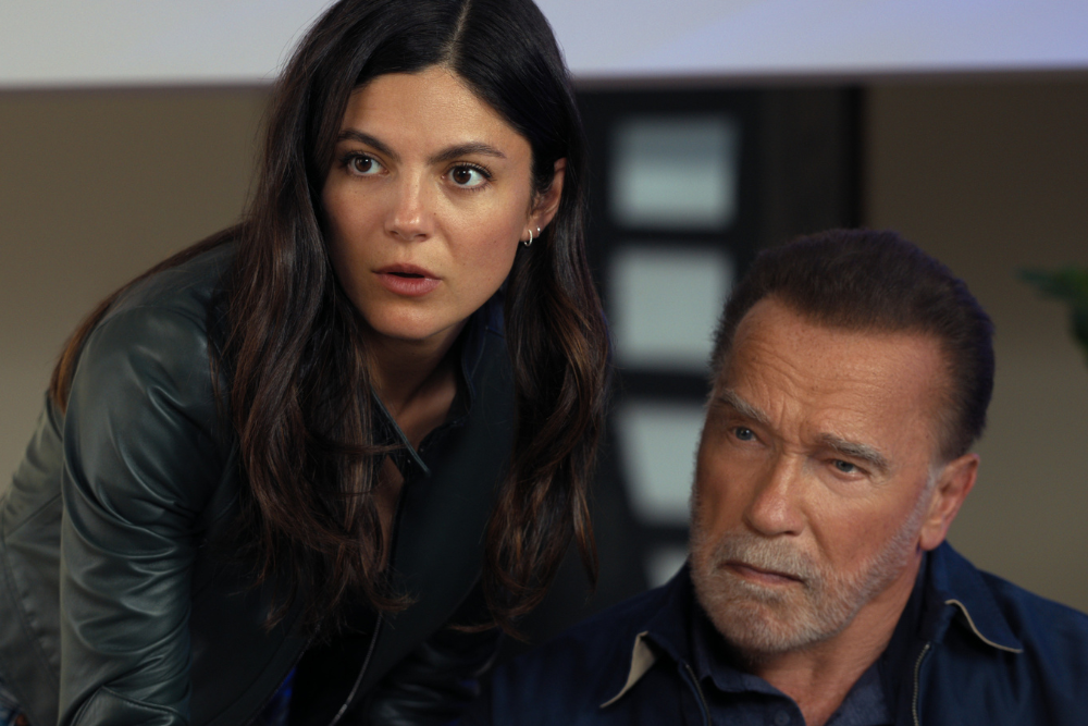 Arnold Schwarzenegger and Monica Barbaro in Fubar season 2