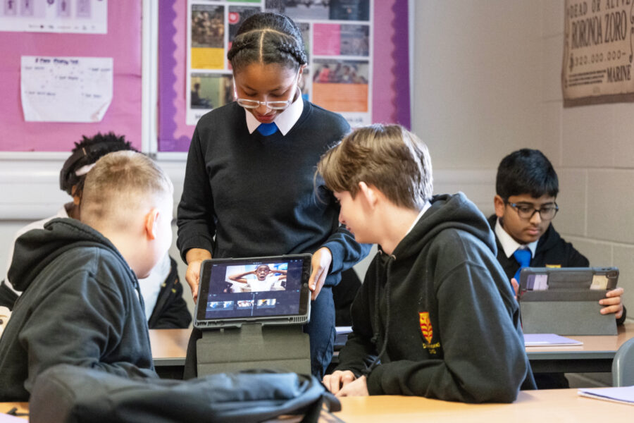 Pupils taking part in Film and Screen Curriculum Testing in Drummond High School Edinburgh Credit Neil Hanna 1