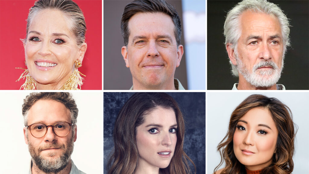 Sharon Stone Ed Helms David Strathairn Ashley Park Anna Kendrick and Seth Rogen