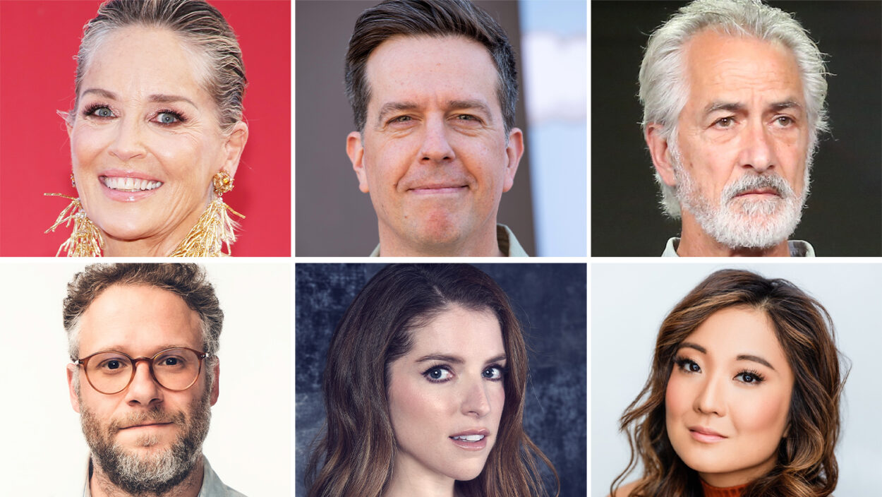 Sharon Stone Ed Helms David Strathairn Ashley Park Anna Kendrick and Seth Rogen