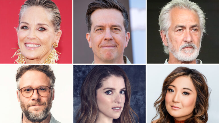 Sharon Stone Ed Helms David Strathairn Ashley Park Anna Kendrick and Seth Rogen