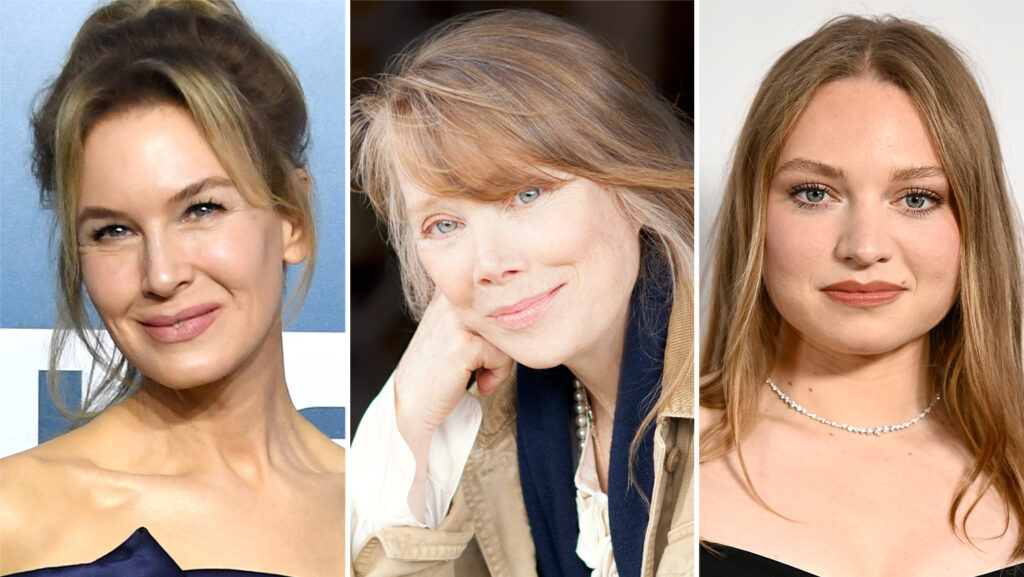 Renee Zellweger Sissy Spackek and Mia Threapleton