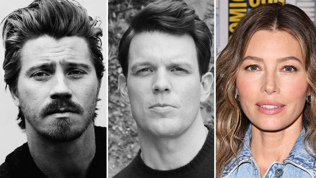 Garrett Hedlund Jake Lacy and Jessica Biel