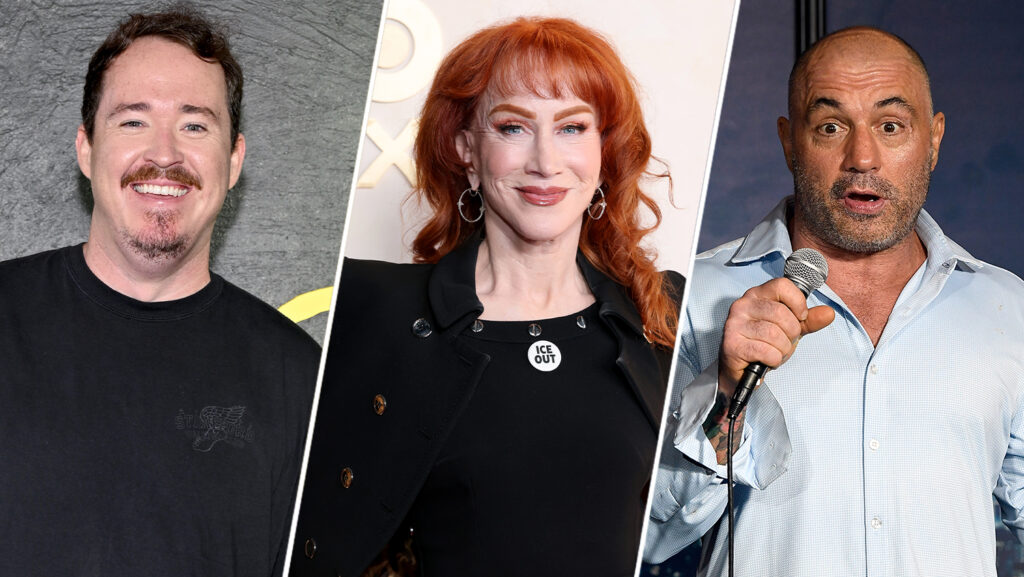 Shane Gillis Kathy Griffin Joe Rogan 3 shot